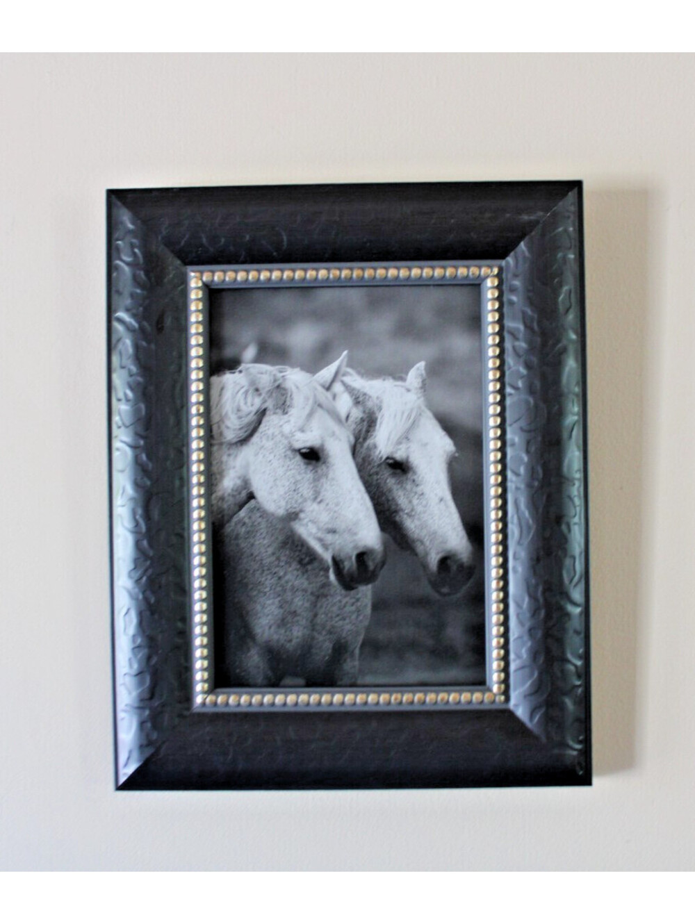 Double Vision B&W Horses Giclee Wall Art Rocky Mountain Decorative Frame 11x14"
